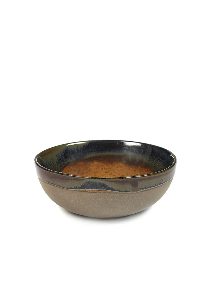 Surface北欧风格碗13cm陶瓷碗 - 灰色配铁锈棕色 - Serax