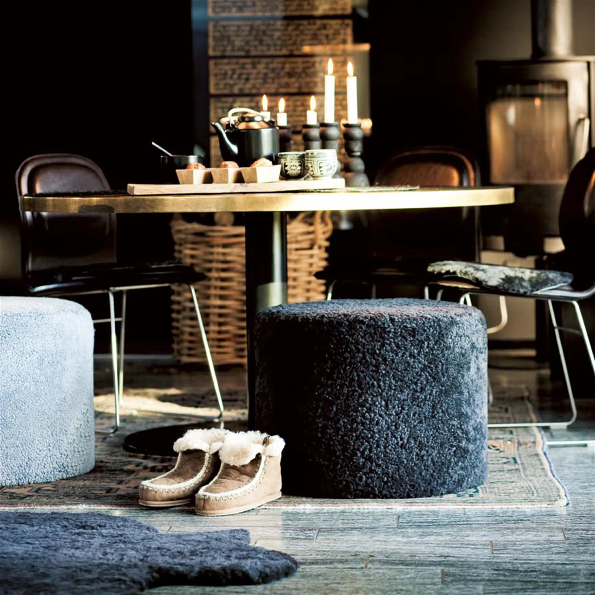 Shepherd sit pouf Frida, 黑色-石墨 Shepherd of Sweden