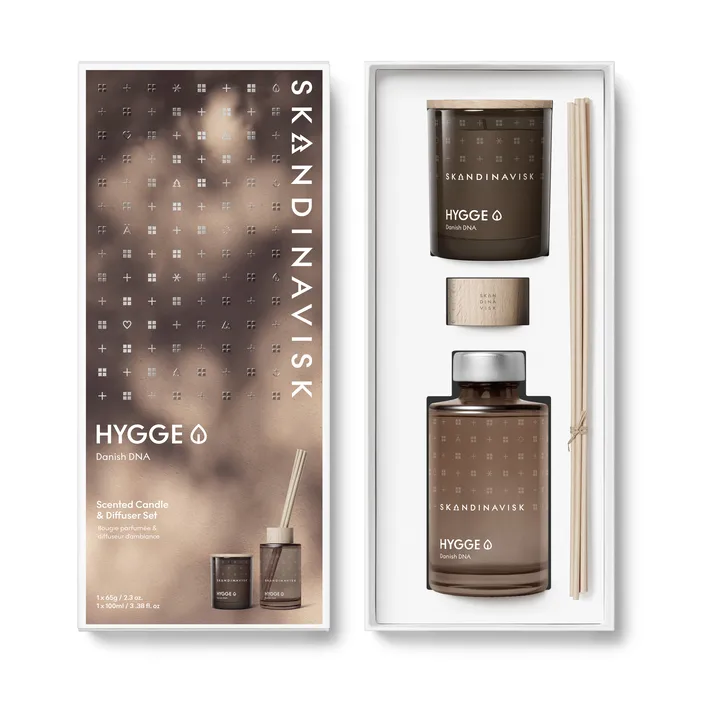 HYGGE 香薰蜡烛与藤条香薰 - 65g_100ml - Skandinavisk