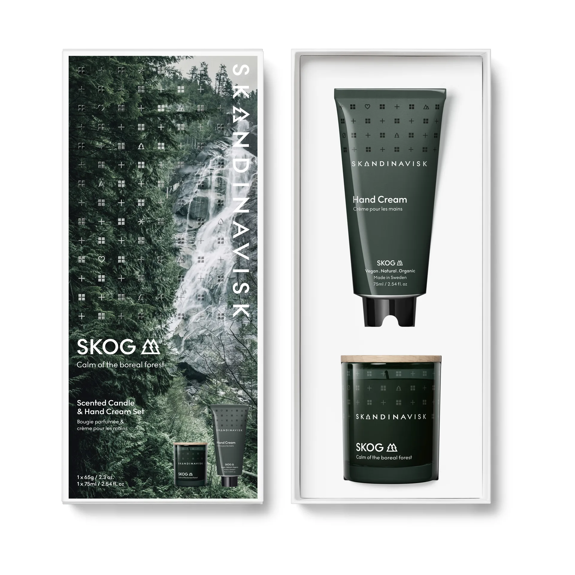 SKOG 香薰蜡烛 & hand cream, 65 g + 75 ml Skandinavisk