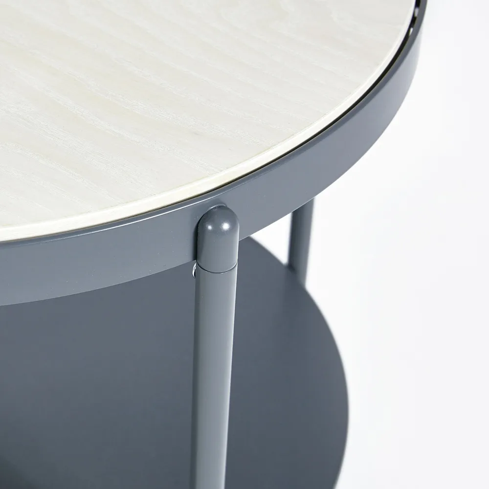 Lene 北欧简约风格边几, 白色_高款_白色_pigmented ash veneer SMD Design