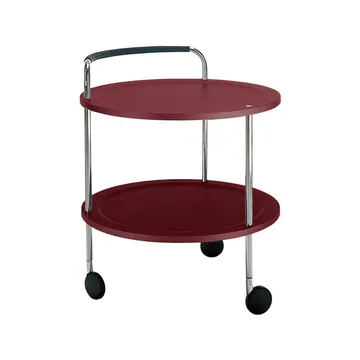 Trolley Round 圆形基础款餐车推车 - 酒红色_铬色框架 - SMD Design