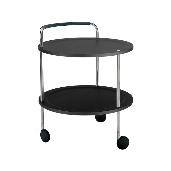 Trolley Round 圆形基础款餐车推车 - 深灰色_铬色框架 - SMD Design