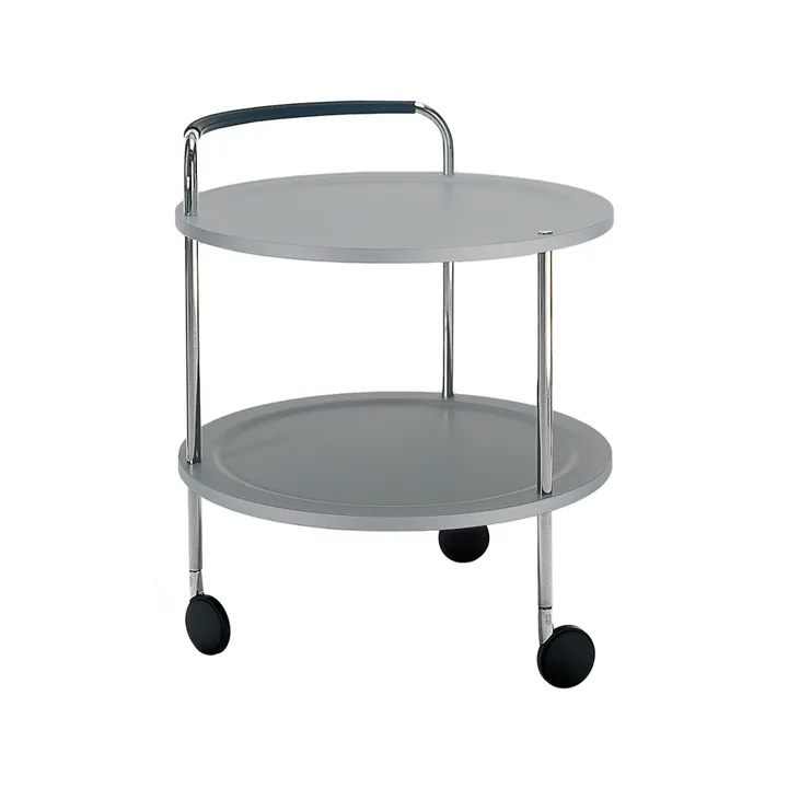 Trolley Round 圆形基础款餐车推车 - 浅灰色_铬色框架 - SMD Design