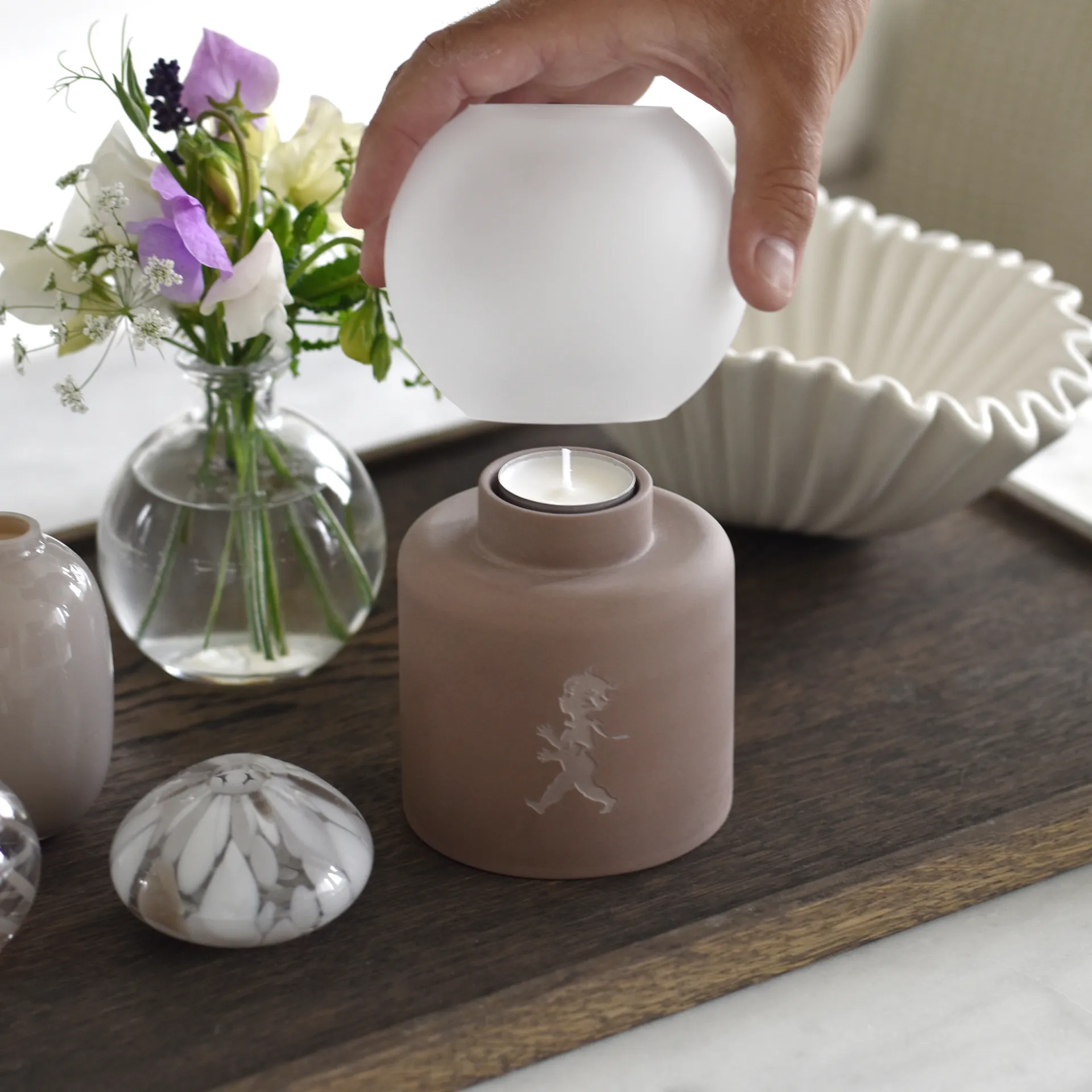 Globe 茶蜡台 直径9.5x17cm, 棕色 Solstickan Design