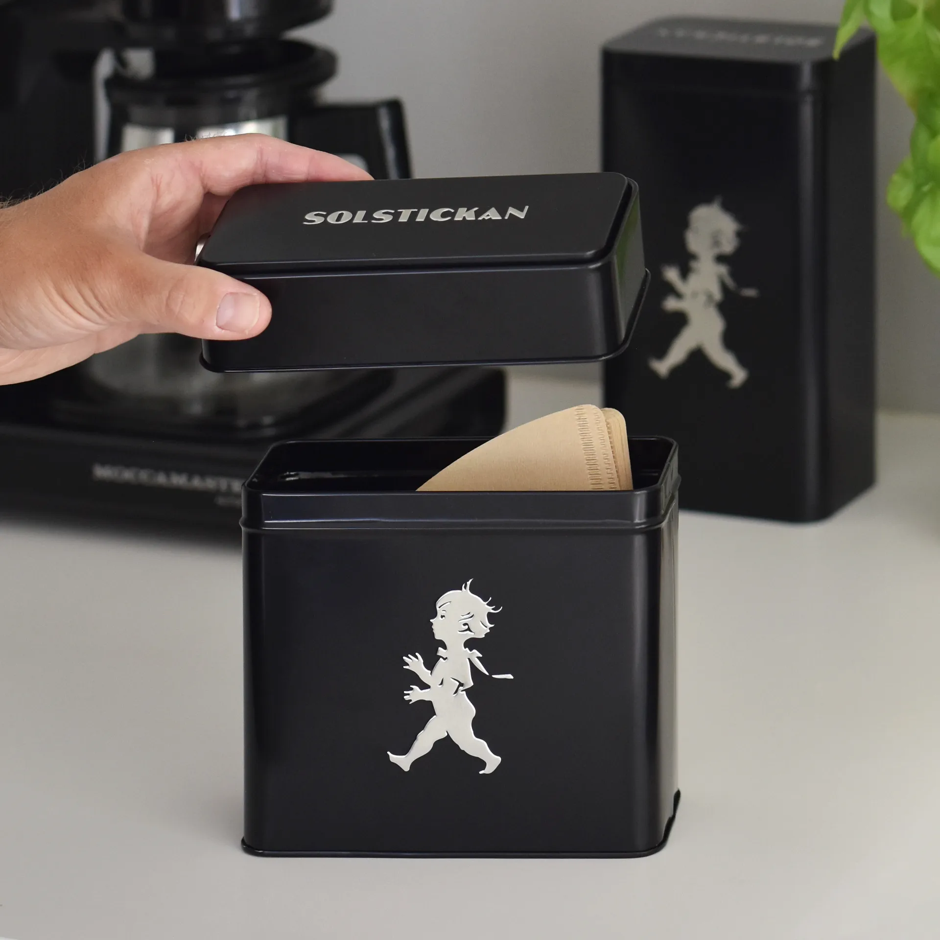 Solstickan 咖啡滤纸罐 15.4x17cm, 黑色 Solstickan Design