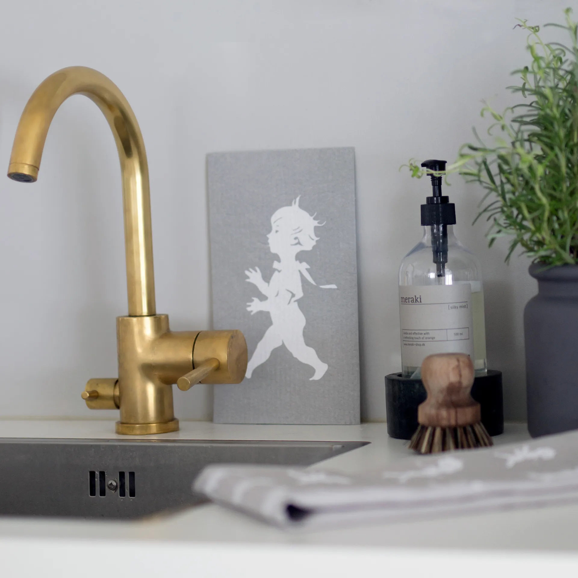 Solstickan 洗碗布 2 pack, 灰色 Solstickan Design