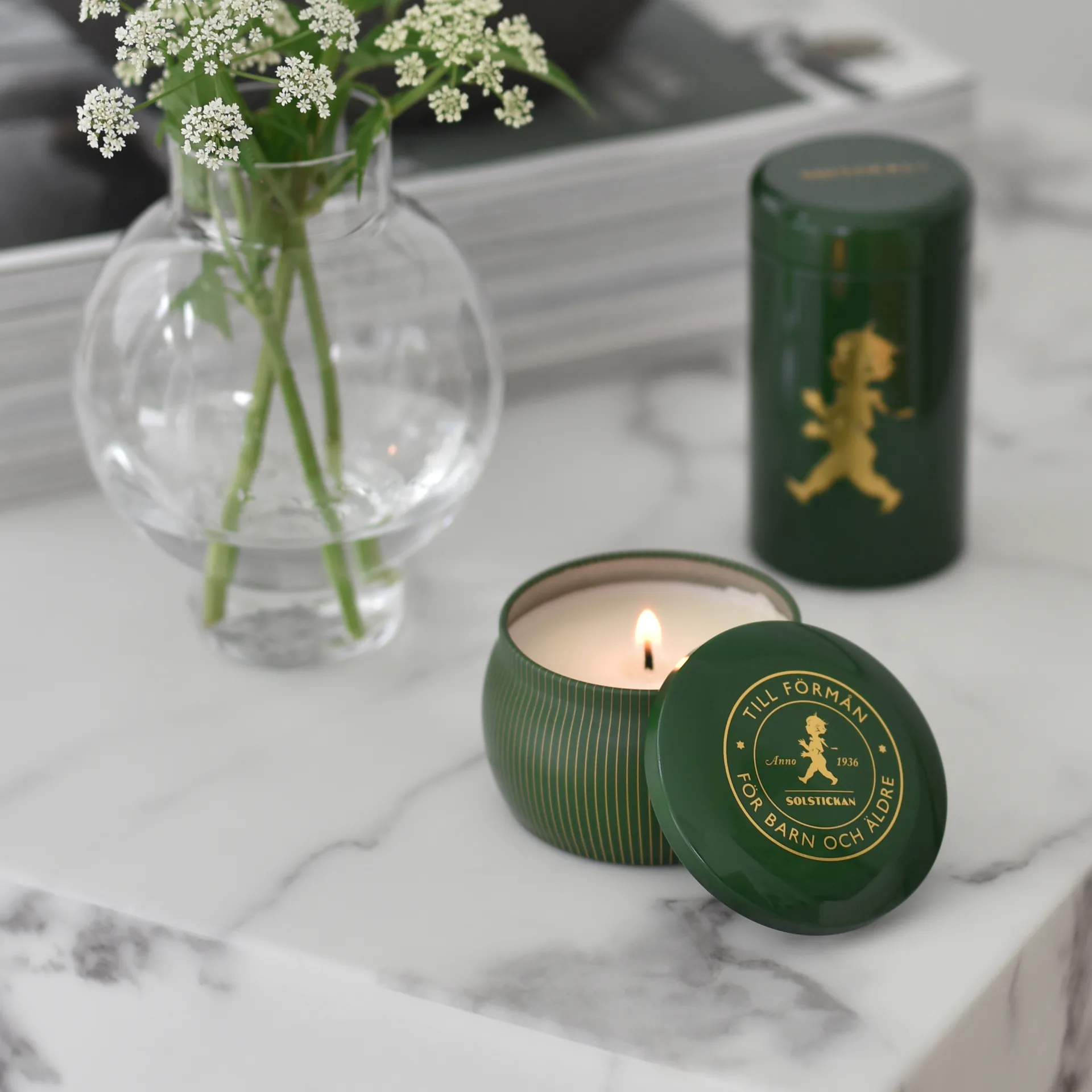 Solstickan 香薰蜡烛 25小时, 绿色_松林香 Solstickan Design