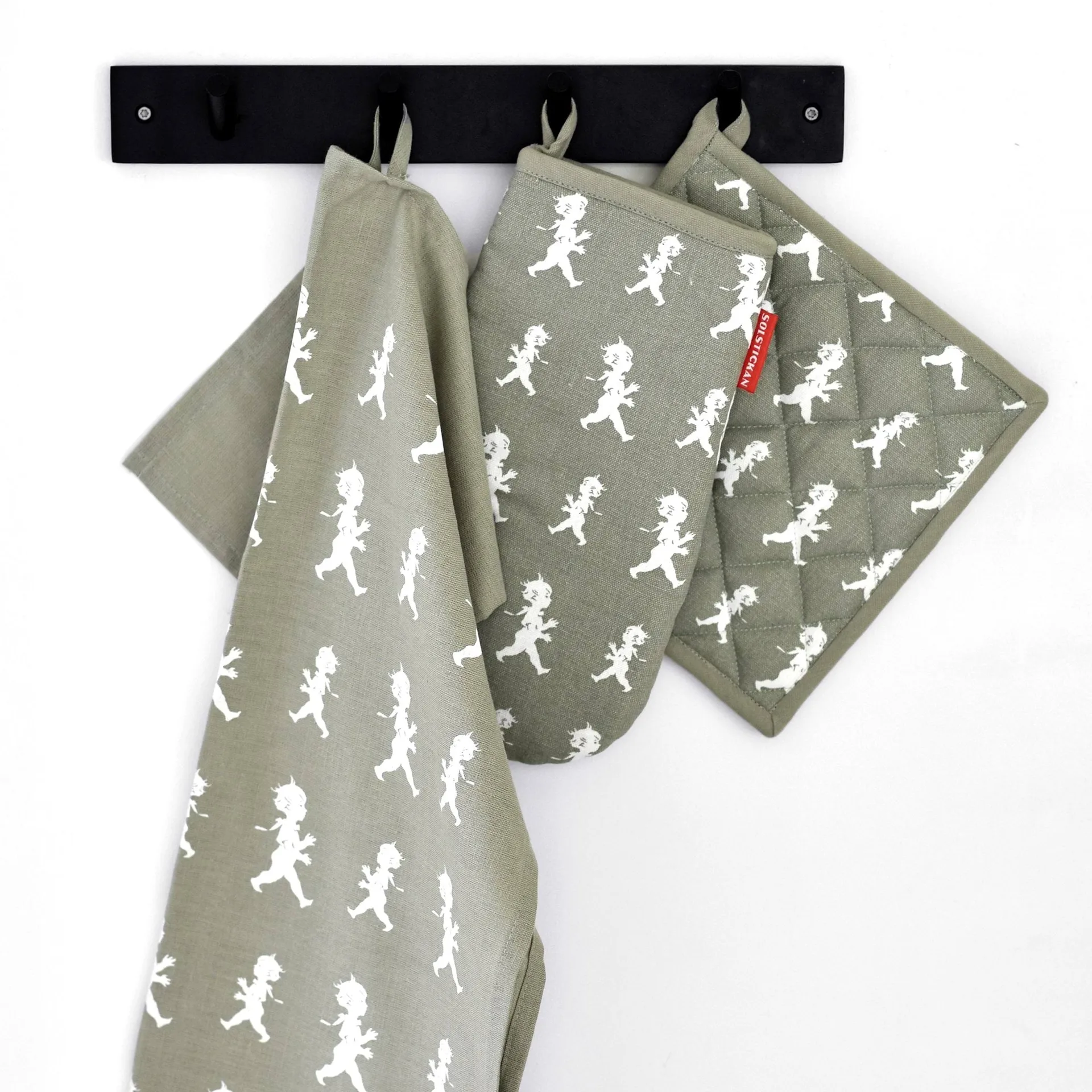 Solstickan 茶巾 50x70cm, 绿色-白色 Solstickan Design