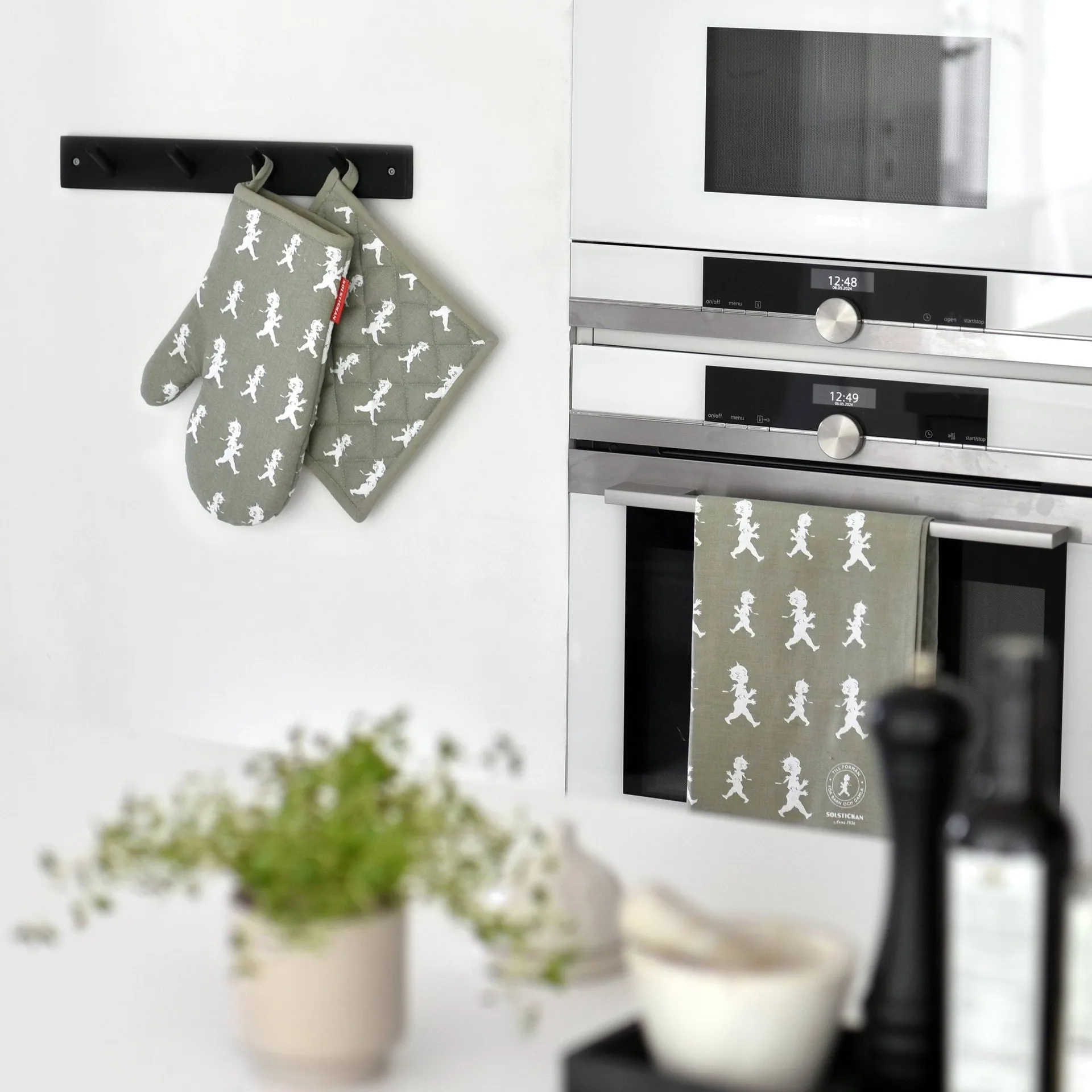 Solstickan 茶巾 50x70cm, 绿色-白色 Solstickan Design