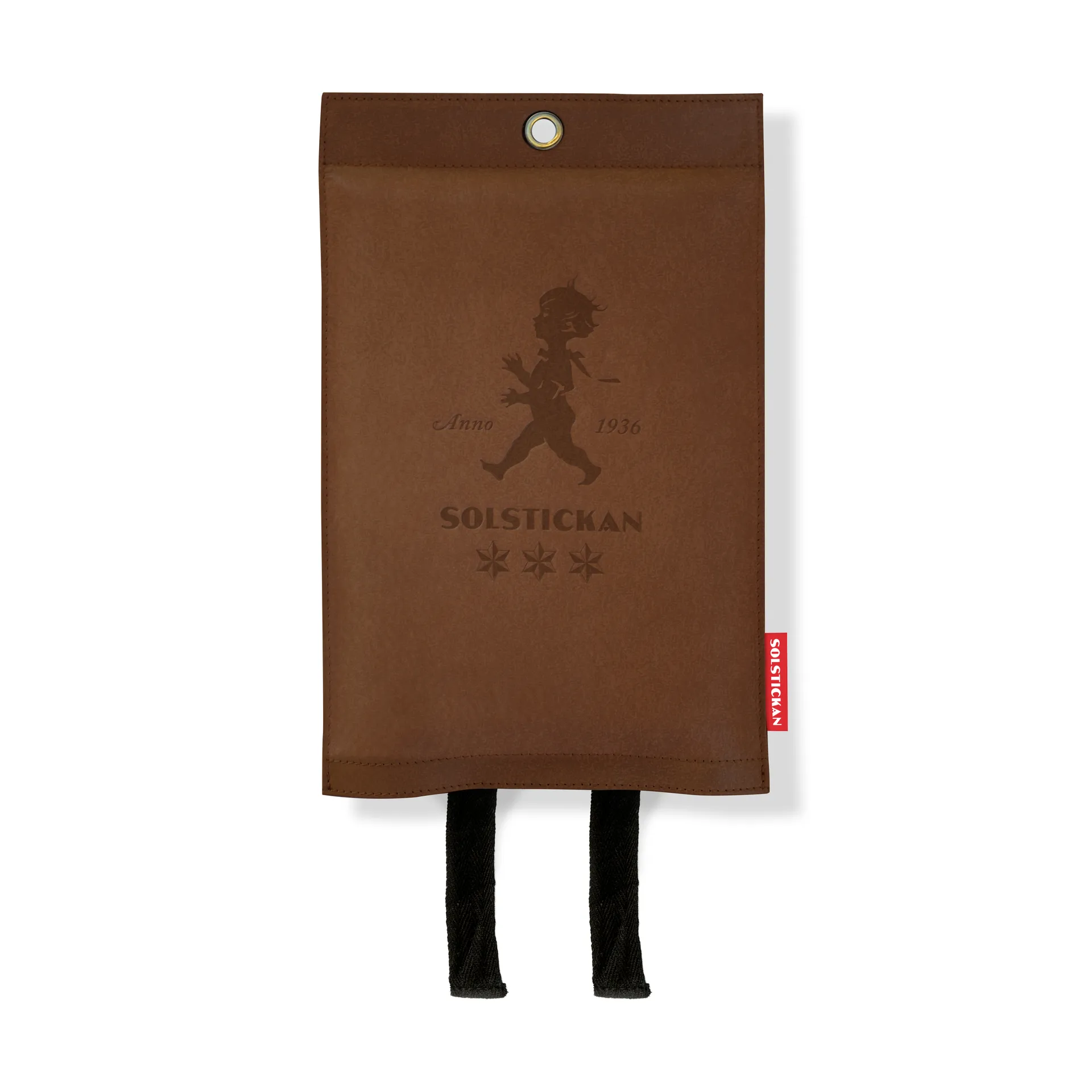 Solstickan fire 毯子 leather 120x120 cm, Dark leather Solstickan Design