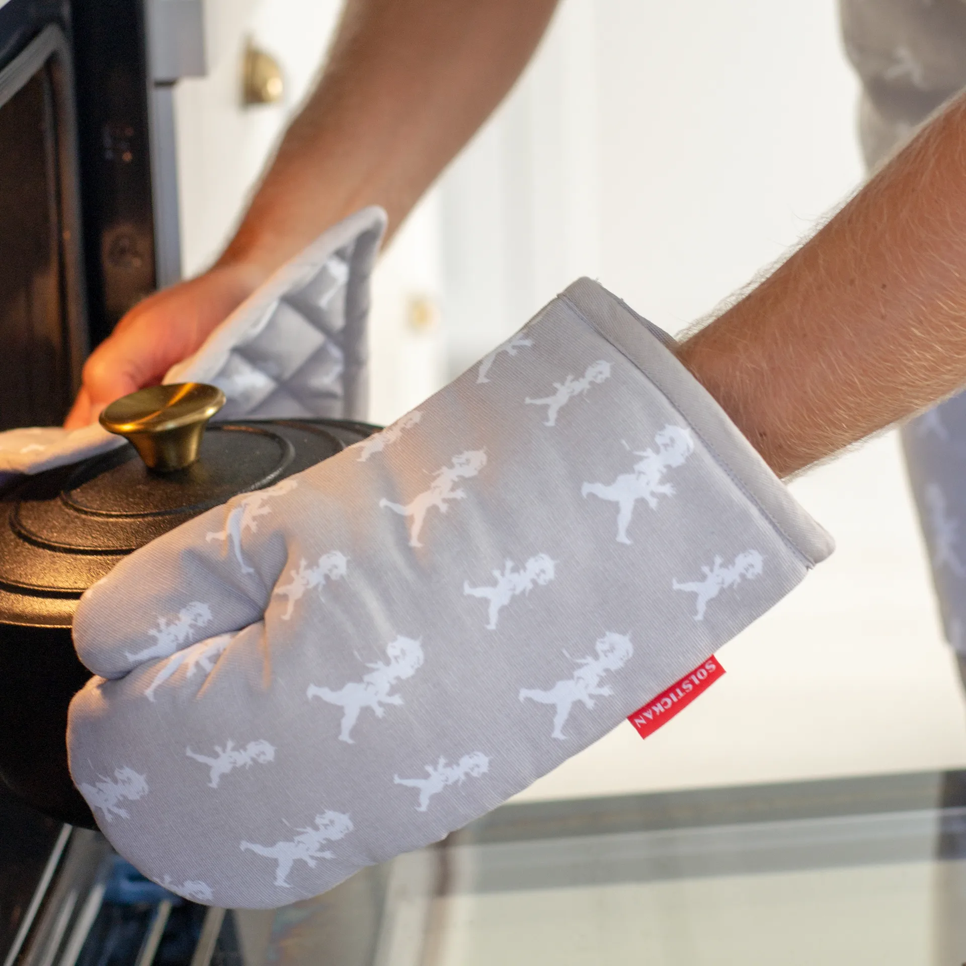 Solstickan oven glove 22x30 cm, 灰色 Solstickan Design