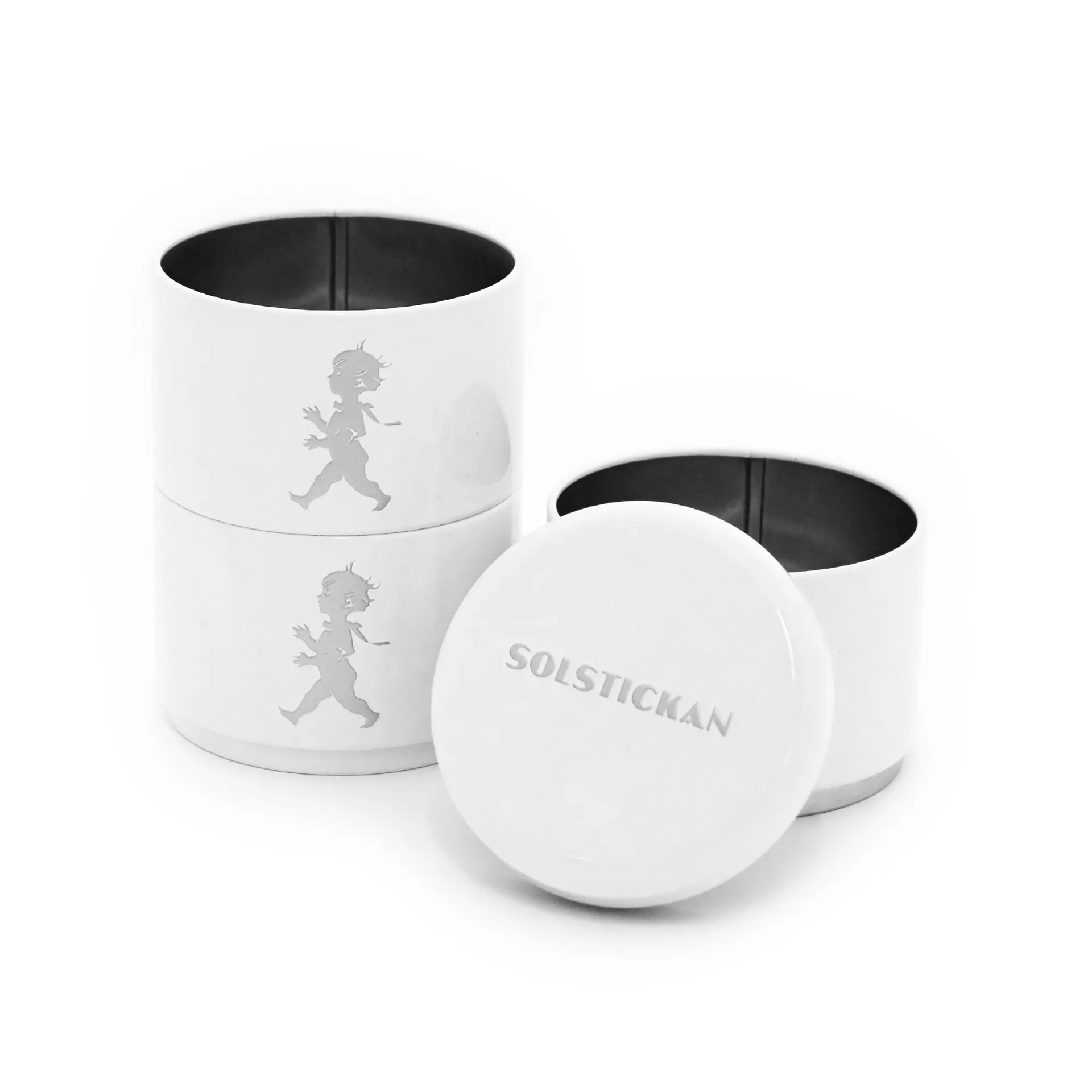 Solstickan storage jar three pieces 8.5 cm, 白色 Solstickan Design