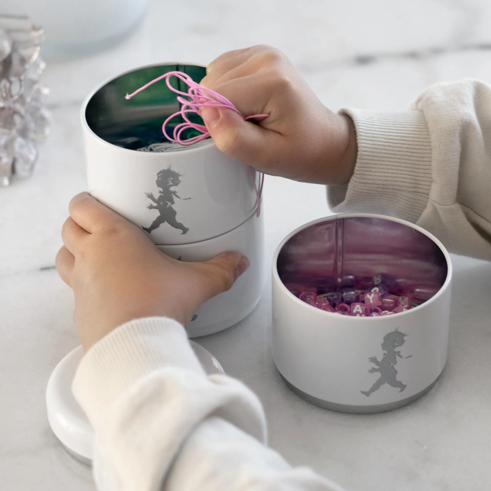 Solstickan storage jar three pieces 8.5 cm, 白色 Solstickan Design