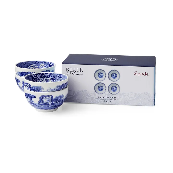蓝色意大利 蘸料碗 Ø10cm 4件装 - 蓝色_白色 - Spode