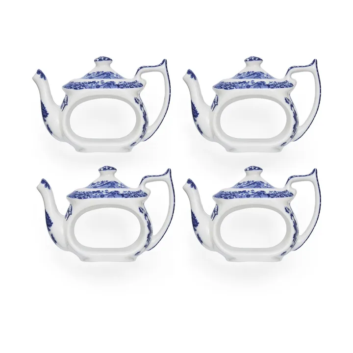 蓝色意大利 餐巾环 4件装 - 蓝色_白色 - Spode