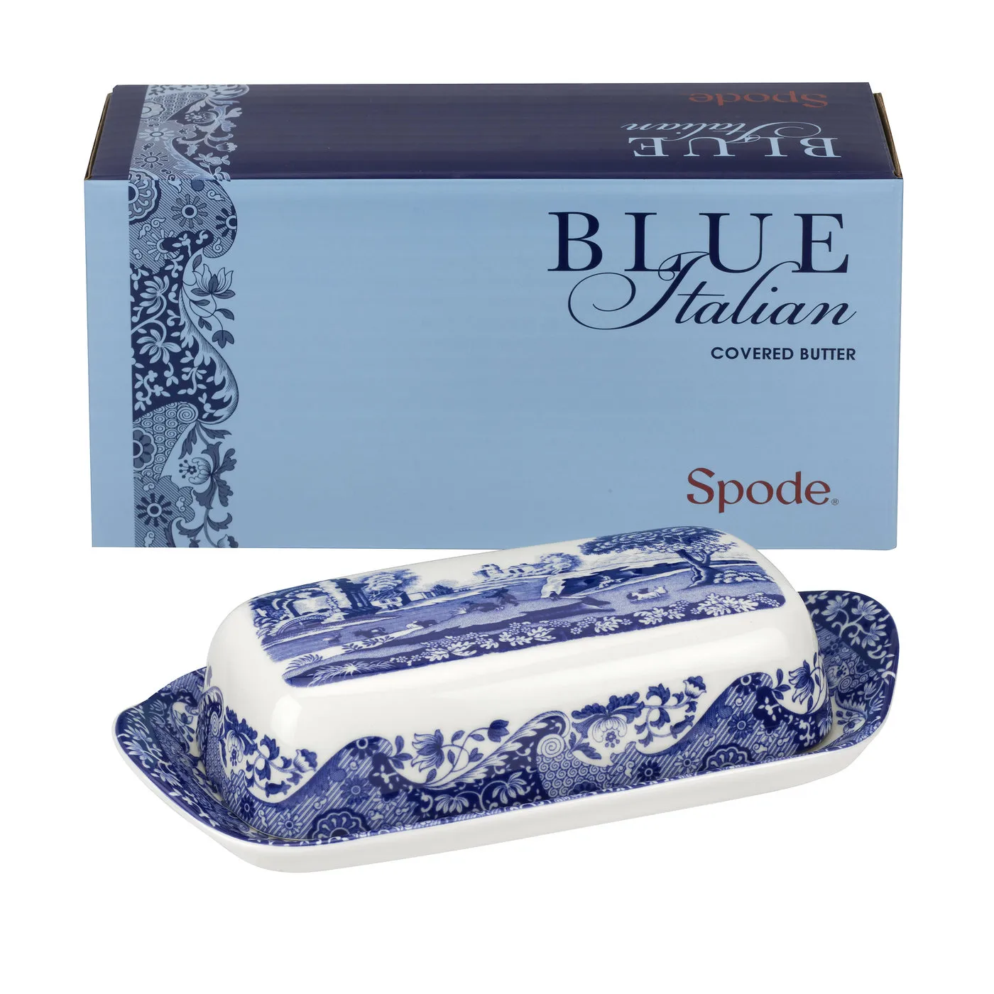 Blue Italian 黄油碟, 20x10cm_8x4英寸 Spode