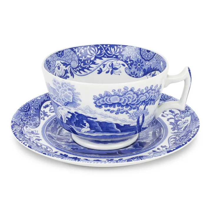 Blue Italian早餐杯带杯碟 - 280ml_10盎司 - Spode