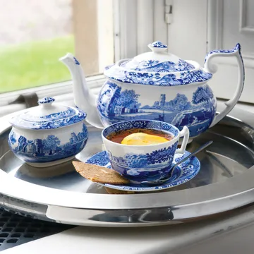 Blue Italian早餐杯带杯碟 - 280ml_10盎司 - Spode