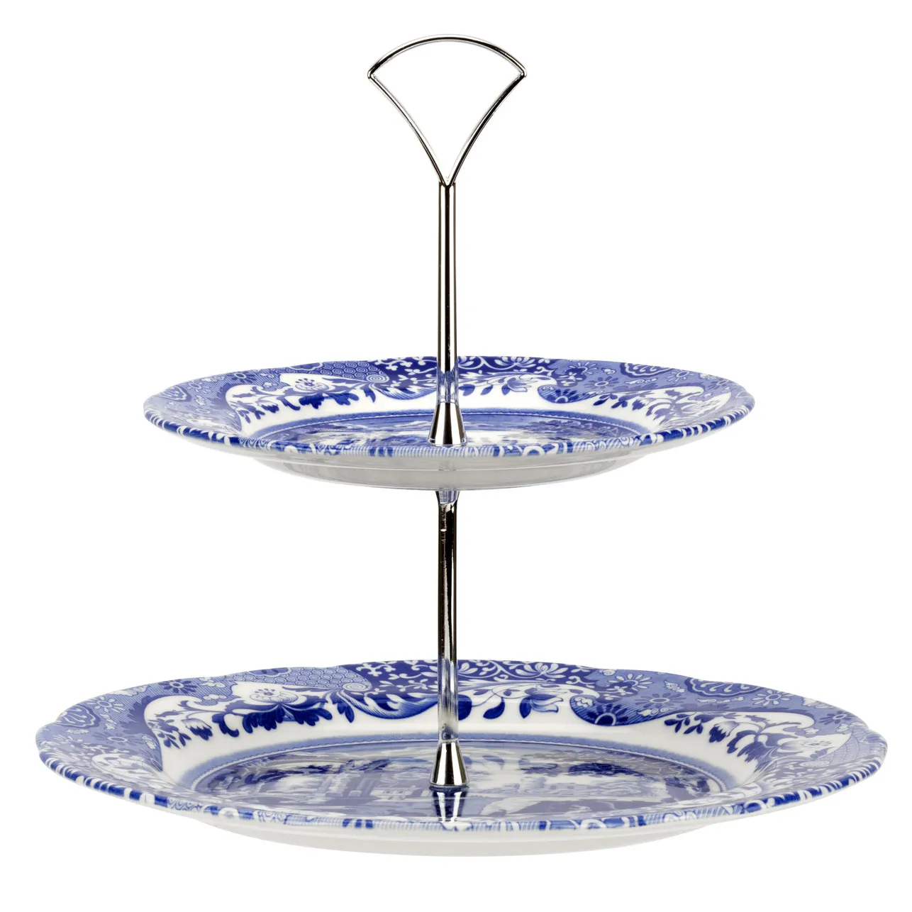 Blue Italian 双层蛋糕架, 双层 Spode