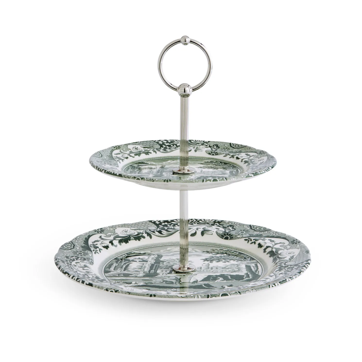 Heritage Green Italian cake stand, 绿色, 2 tiers Spode