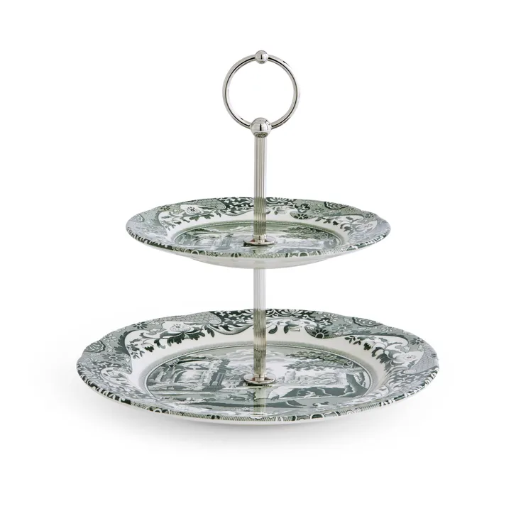 Heritage Green Italian cake stand - 绿色, 2 tiers - Spode