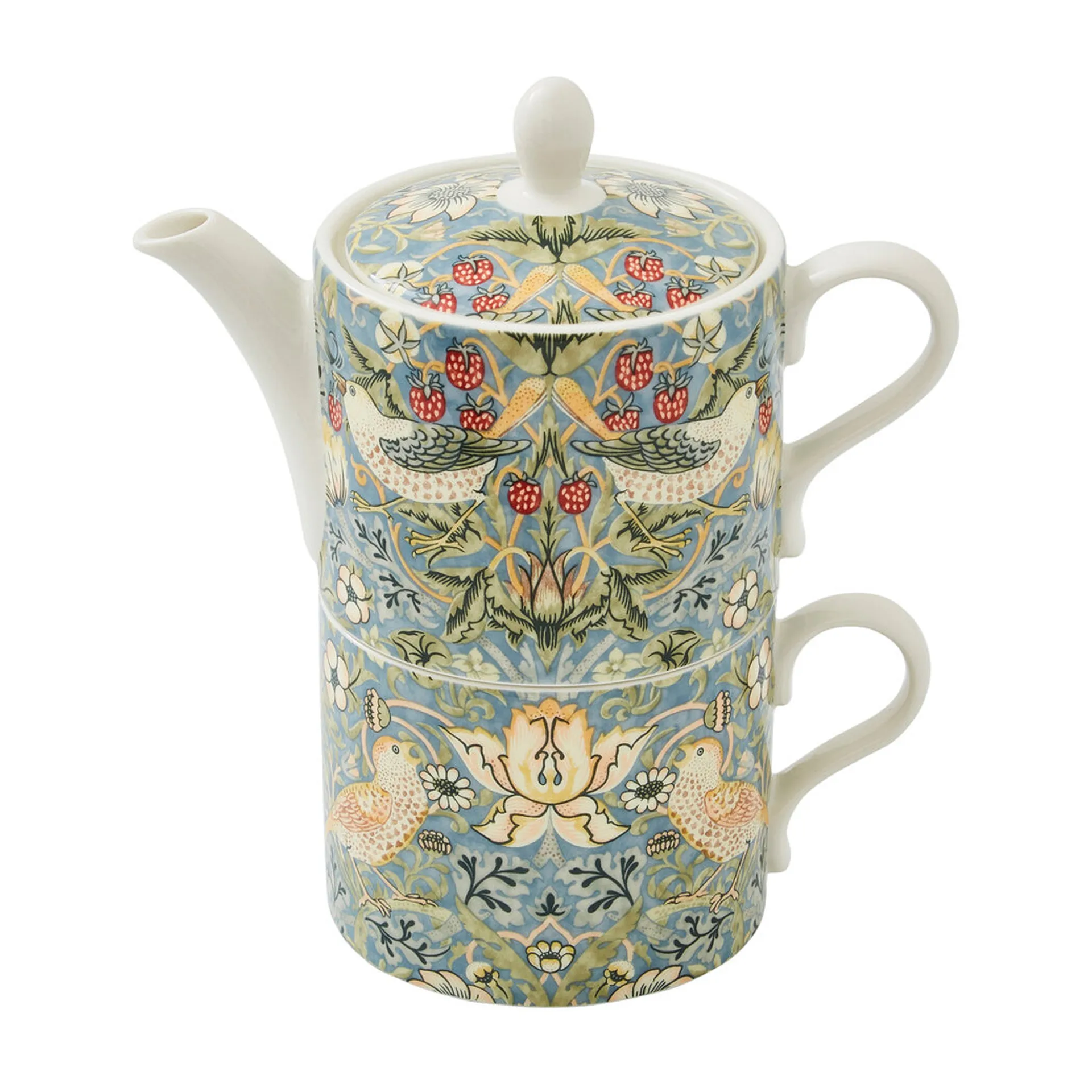 Strawberry Thief teapot and 茶杯, 灰色 Spode