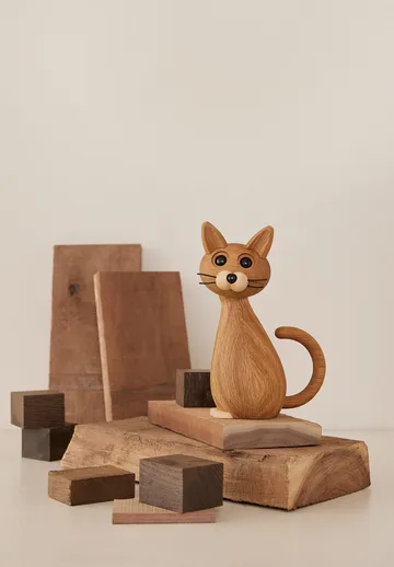 勇敢猫_布瑞夫 装饰摆件24cm橡木色 - 橡木色 - Spring Copenhagen