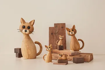 勇敢猫_布瑞夫 装饰摆件24cm橡木色 - 橡木色 - Spring Copenhagen
