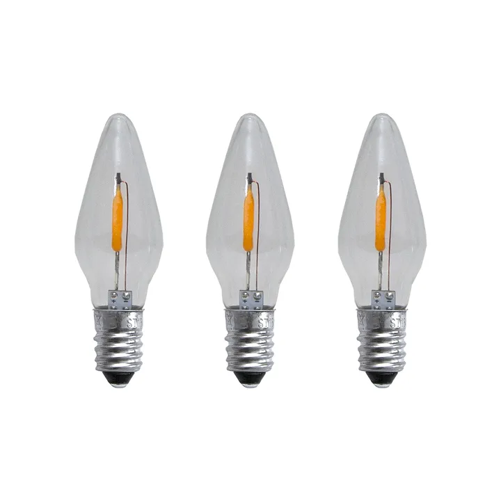 E10灯丝LED柔光备用灯3件装 - 0.5W_1900K_不可调光 - Star Trading