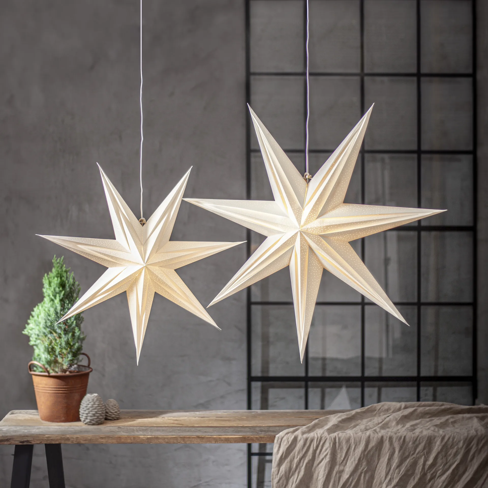 Holly paper star 60 cm, 白色 Star Trading