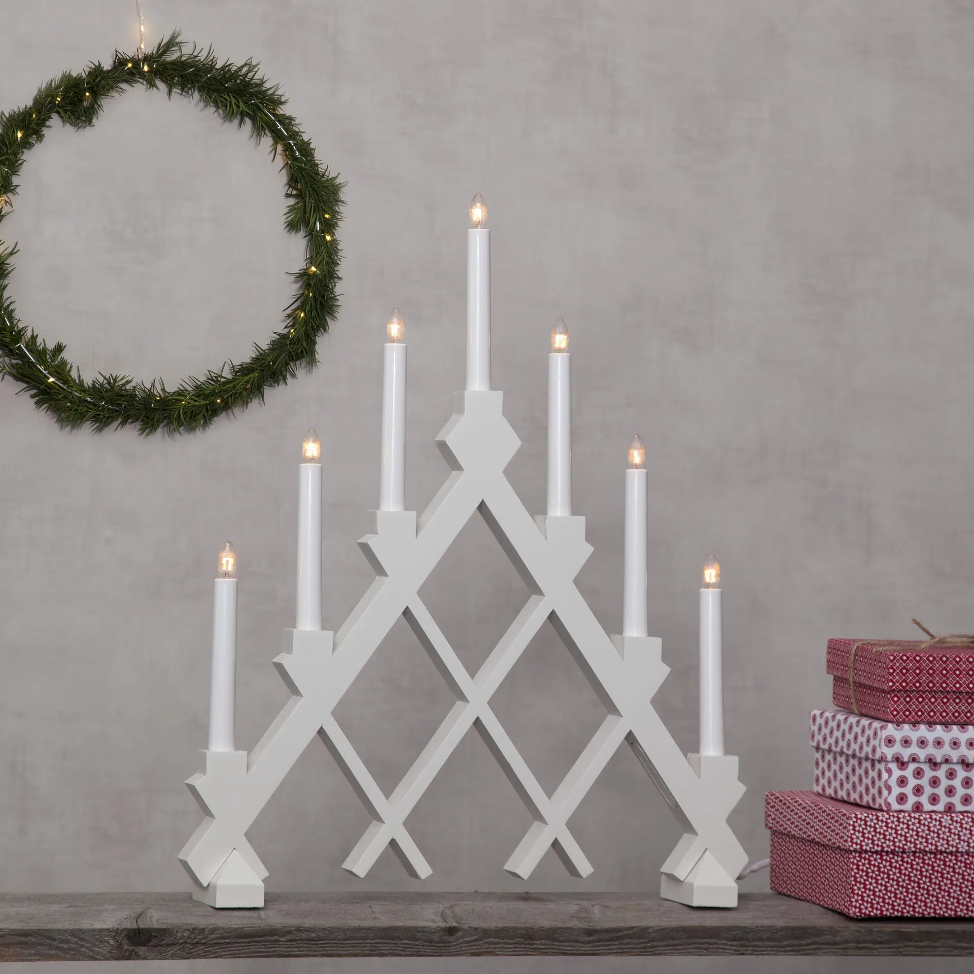 Rut 7 wooden 烛台 43 cm, 白色 Star Trading