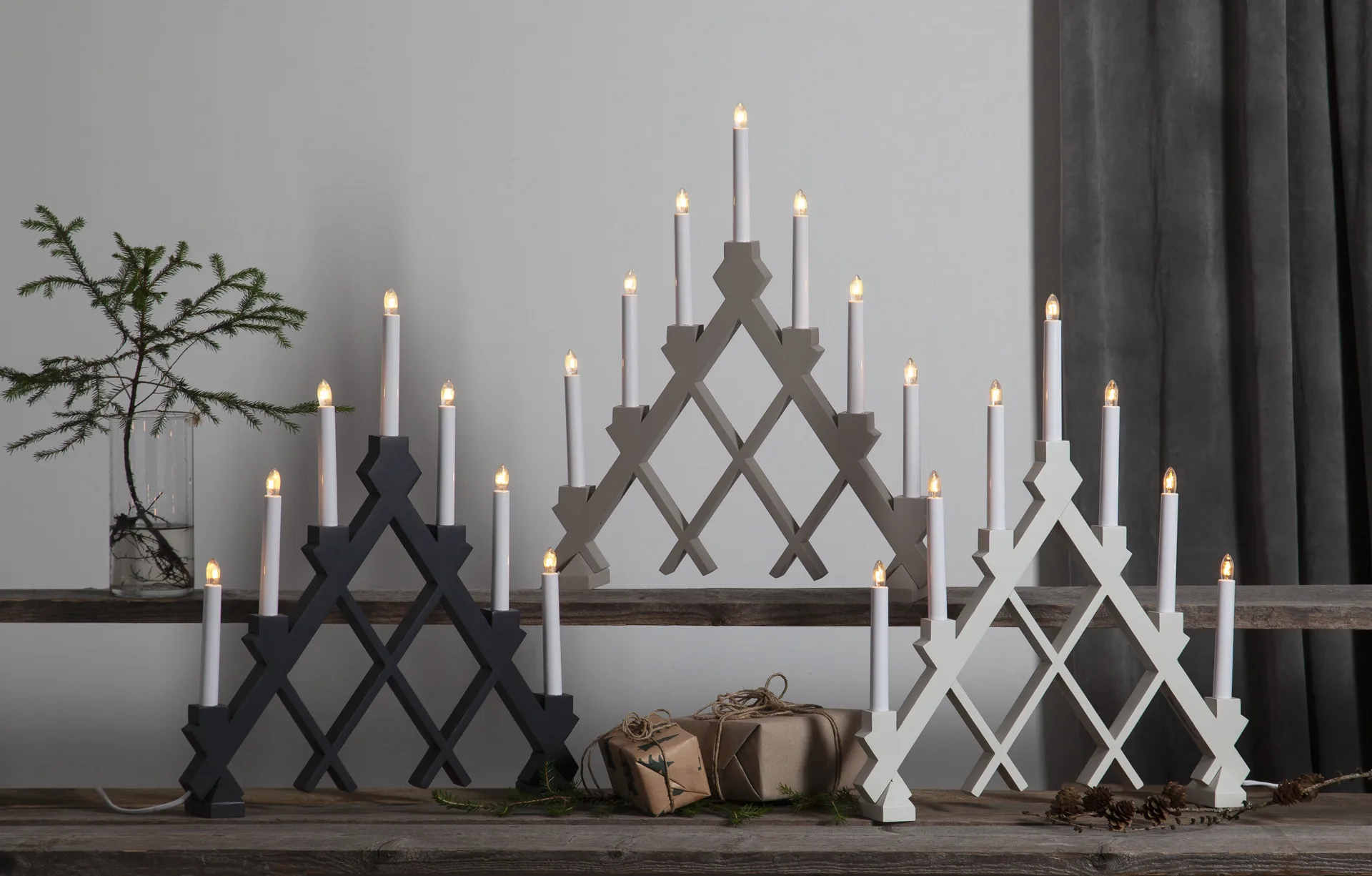 Rut 7 wooden 烛台 43 cm, 白色 Star Trading