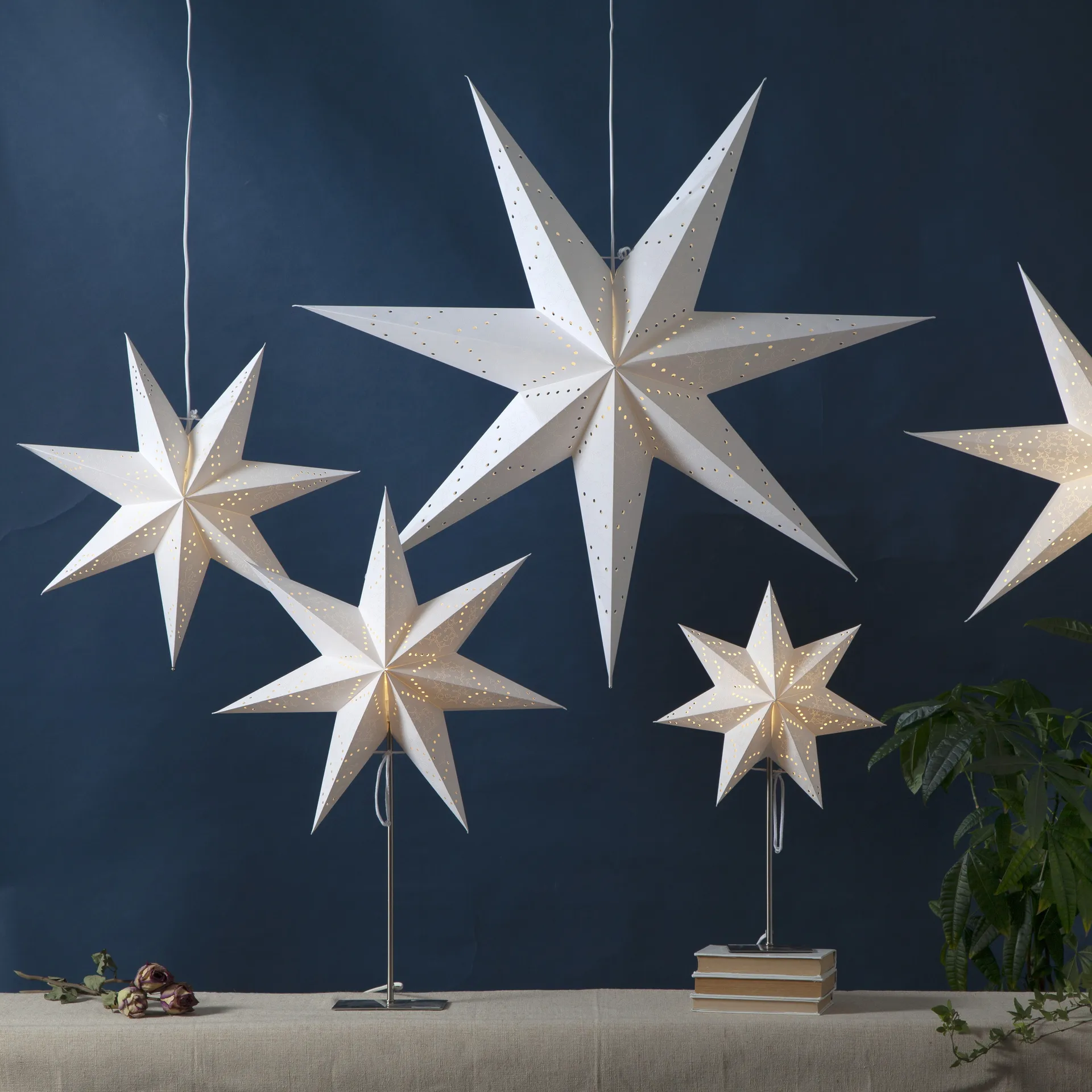Sensy 带底座降临节星星装饰灯78cm, 白色 Star Trading