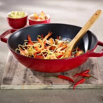 玻璃盖铁锅直径30cm4.4升 - 红色 - STAUB