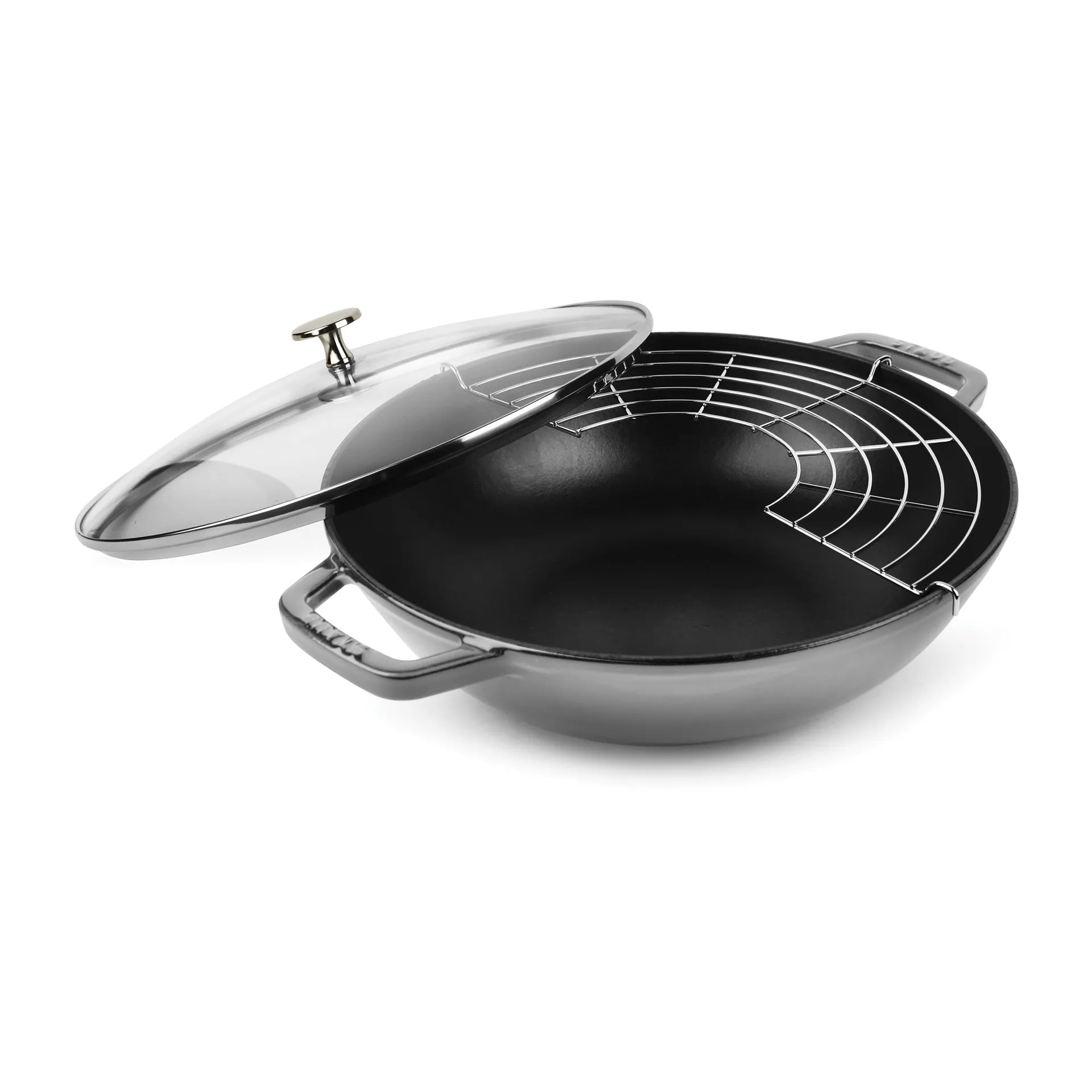 玻璃盖铁锅直径30cm4.4升, 灰色 STAUB