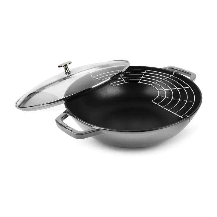 玻璃盖铁锅直径30cm4.4升 - 灰色 - STAUB