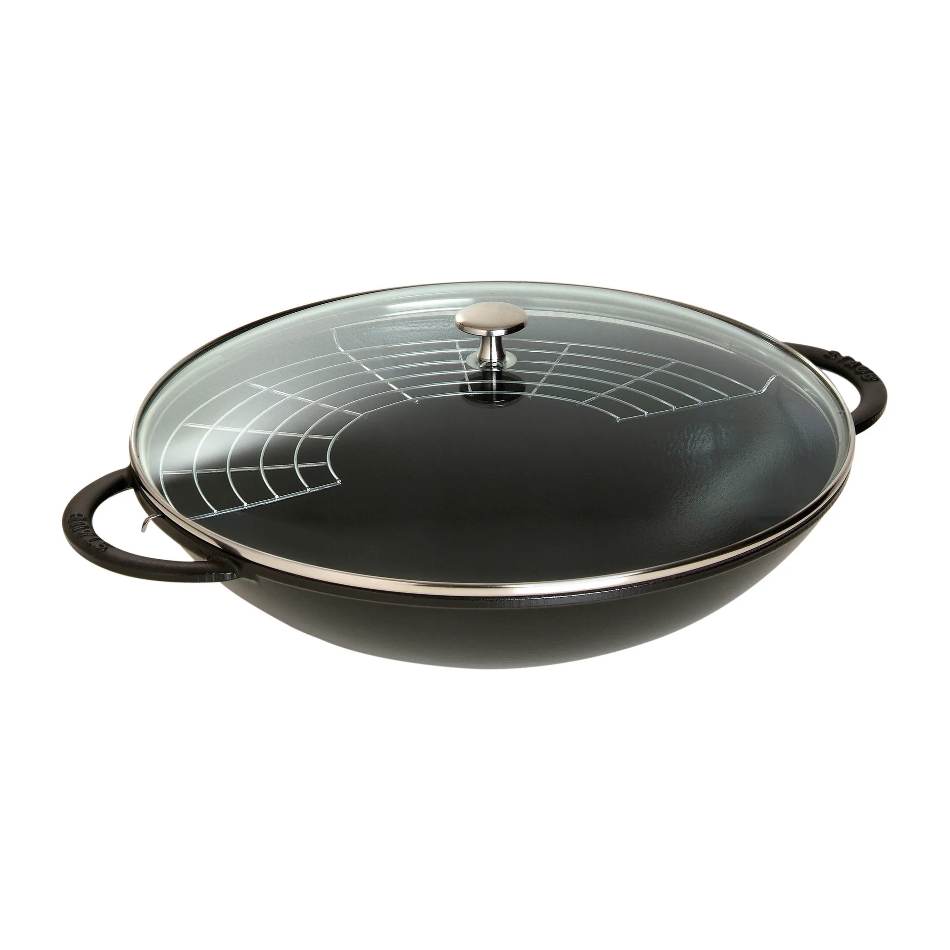 玻璃盖铁锅直径37cm5.7升, 黑色 STAUB