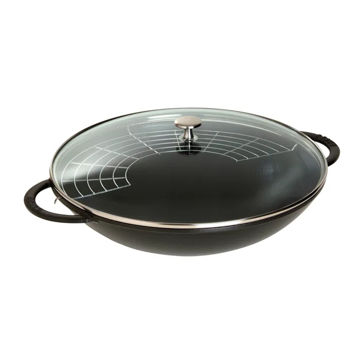玻璃盖铁锅直径37cm5.7升 - 黑色 - STAUB