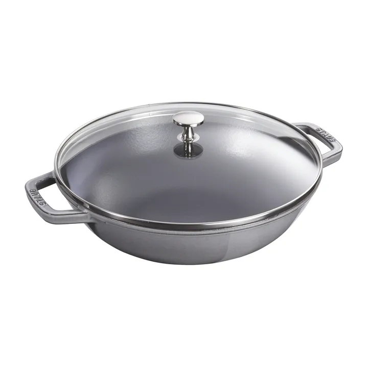 玻璃盖铁锅直径37cm5.7升 - 灰色 - STAUB