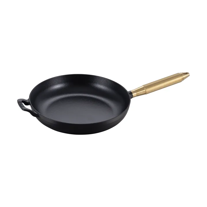 Buster & Punch黑色铸铁煎锅直径28cm - 黄铜色_handle - STAUB