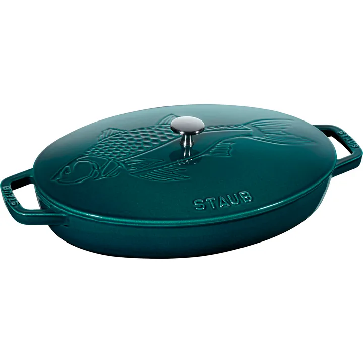 La Mer 椭圆形炖锅 三层搪瓷 - 32cm - STAUB