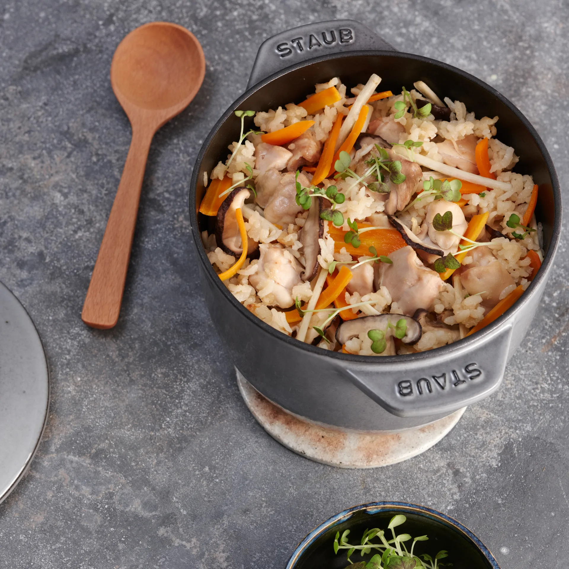 Rice cocotte cast iron pot 1.6 L, 灰色 STAUB