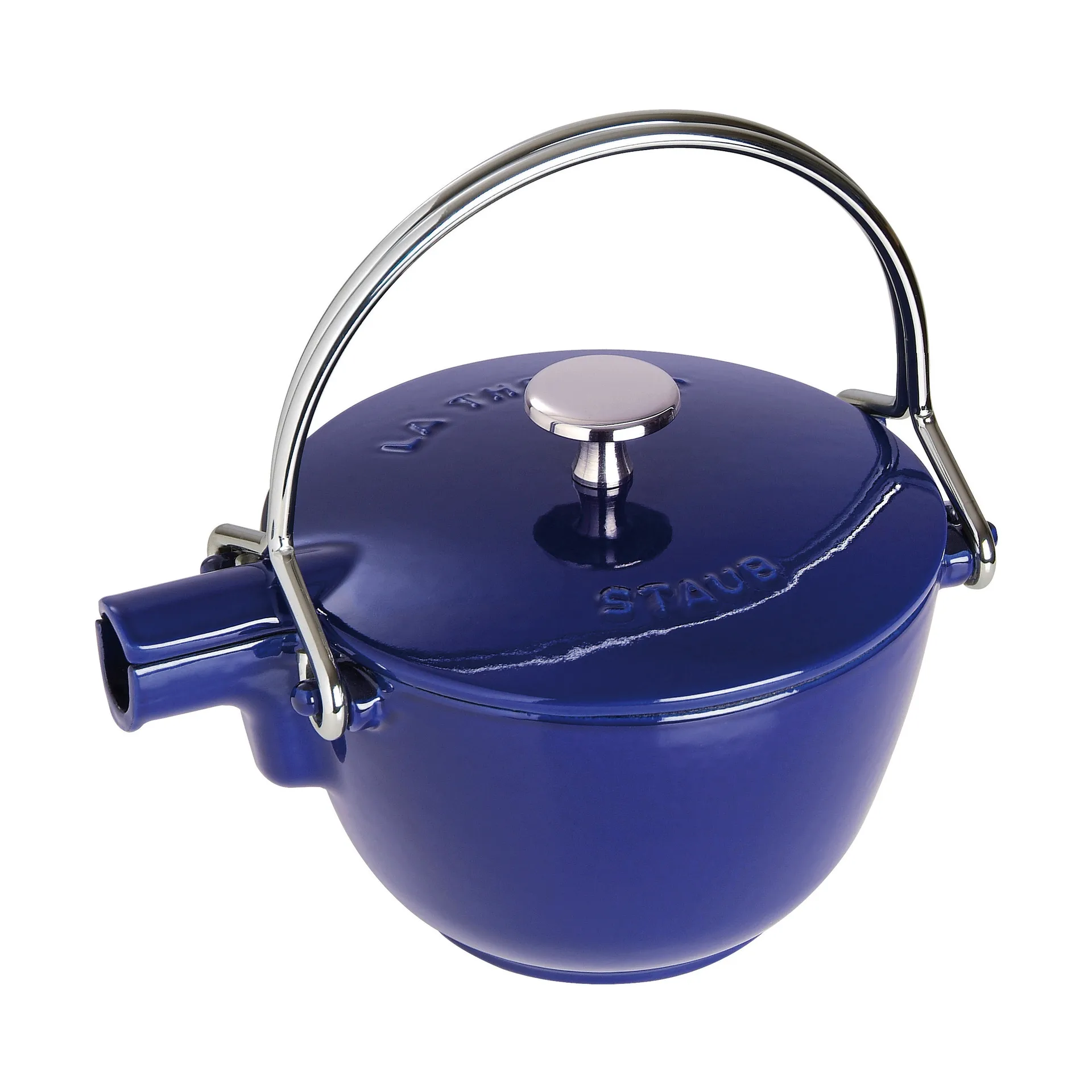 Staub 圆形铸铁茶壶 1.15升, 深蓝色 STAUB