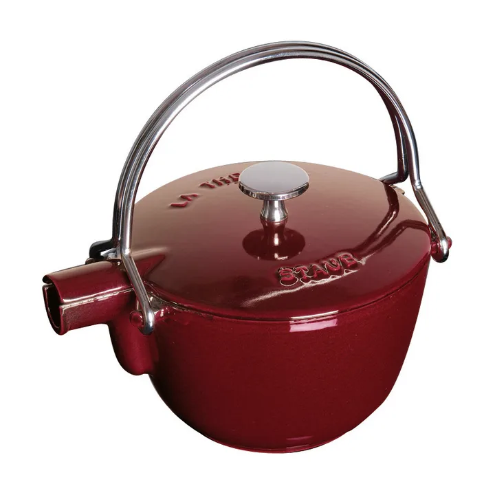 Staub 圆形铸铁茶壶 1.15升 - 石榴红色 - STAUB