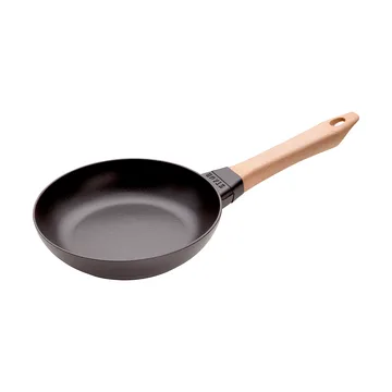 Staub黑色铸铁煎锅浅色木柄 - Ø20cm - STAUB