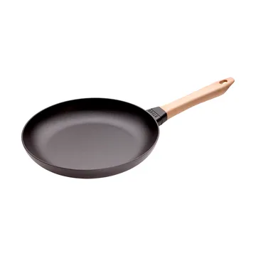 Staub黑色铸铁煎锅浅色木柄 - Ø28cm - STAUB