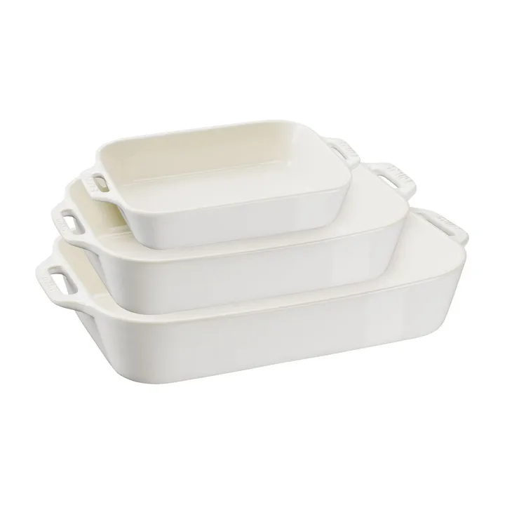 Staub 烤盘3件 - 象牙白色 - STAUB