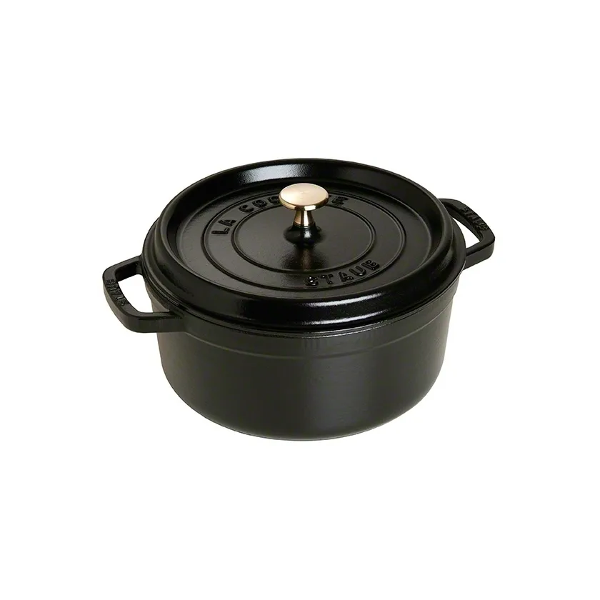 Staub 圆形炖锅 3.8升, 黑色 STAUB