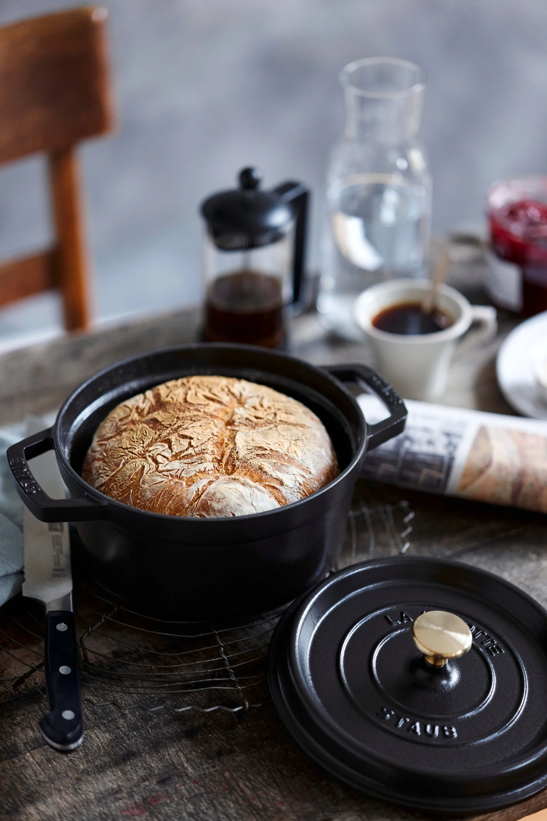 Staub 圆形炖锅 3.8升, 黑色 STAUB